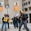 After they were removed from the building, Sunrise Movement members continued to demonstrate outside President Joe Biden’s campaign headquarters in Wilmington, Del. on Feb. 12. Credit: Adah Crandall