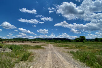 The site of the formerly proposed Encina chemical recycling plant for plastic waste in Point Township, Penn. Credit: James Bruggers/Inside Climate News