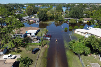 An aerial view of an Orlando neighborhood following Hurricane Ian on Oct. 1, 2022. Credit: Bryan R. Smith/AFP via Getty Images