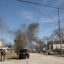 Smoke rises from the derailed cargo train in East Palestine, Ohio, on Feb. 4, 2023. Credit: Dustin Franz/AFP via Getty Images