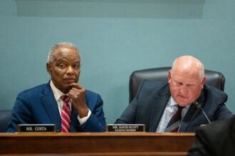 Ranking member David Scott (left) and Chairman Glenn Thompson conduct a House Committee on Agriculture hearing on March 28, 2023. Credit: Bill Clark/CQ-Roll Call, Inc via Getty Images