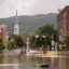 Heavy rain and flooding hits downtown Montpelier, Vermont on July 11, 2023. Credit: John Tully/The Washington Post via Getty Images