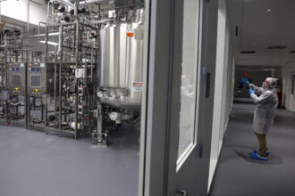 Cell-cultivated chicken is made in the pictured tanks at the Eat Just office on July 27, 2023 in Alameda, Calif. Credit: Justin Sullivan/Getty Images