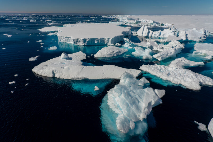 New research showing previously unmapped areas of meltwater on the surface Antarctic ice shelves raises concerns about the large-scale disintegration of those floating shelves. Credit: Sergio Pitamitz/VW Pics/Universal Images Group via Getty Images