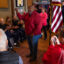 Mark Robinson addresses supporters during a campaign event at Pelican's Perch Bar & Grill on Feb. 17 in Ocean Isle Beach, N.C. Credit: Madeline Gray/The Washington Post via Getty Images