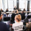 Payam Akhavan (center), lawyer and chairman of the Commission of Small Island States, speaks at a press conference on Tuesday in Hamburg, Germany after the International Tribunal for the Law of the Sea issued a legal opinion on measures to protect the oceans from climate change. Credit: Christian Charisius/Picture Alliance via Getty Images