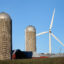 A wind turbine towers over farmland near Middleton, Wisconsin. Credit: Scott Olson/Getty Images