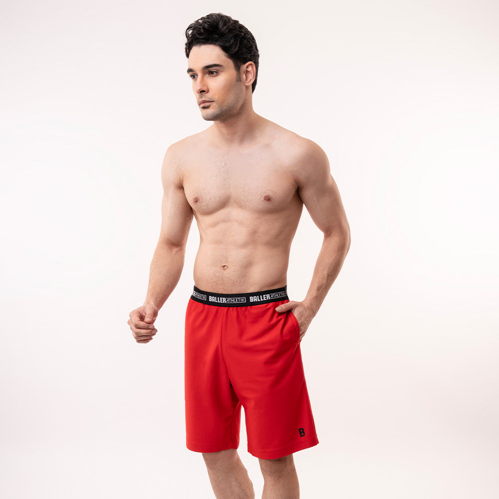 Flame Red Fitness Shorts Men