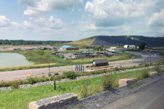 Seneca Meadows applied for a new state permit to add 47 acres of new landfill liner area and to increase its height by 69.5 feet. Credit: Peter Mantius