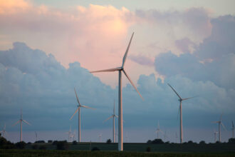 A view of wind turbines at Grand Ridge Energy Center in LaSalle County, Illinois. Wind energy is the leading source of renewable energy in Illinois. Credit: Invenergy